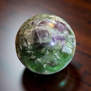 Huge Feather Flourite Sphere 4 inches